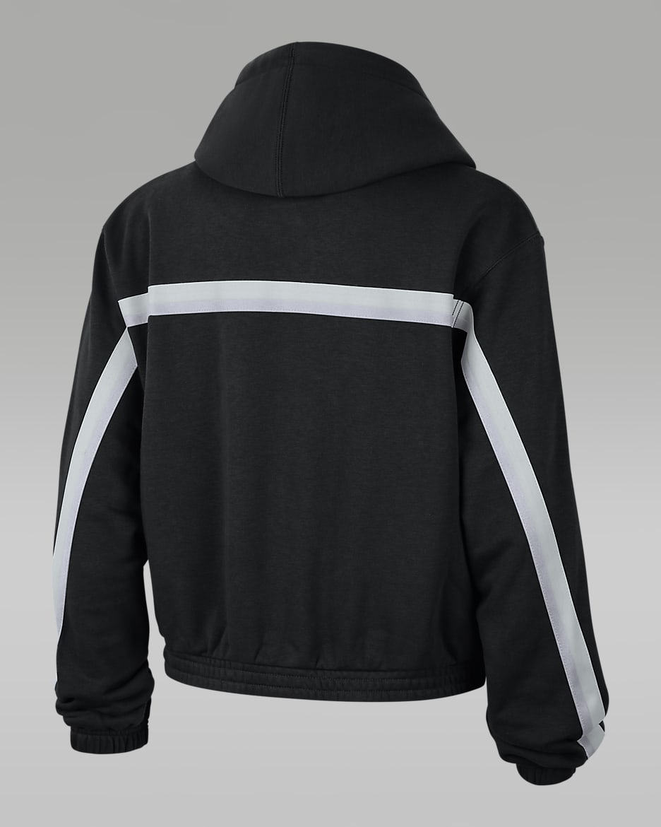 Brooklyn Nets Courtside Statement Edition Women s Jordan NBA Fleece Pullover Hoodie. Nike